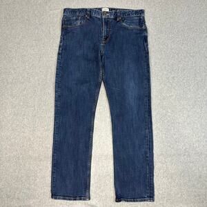 Quicksilver Jeans Blue Mens 36 Denim Regular Fit Straight Leg Button Zip Casual
